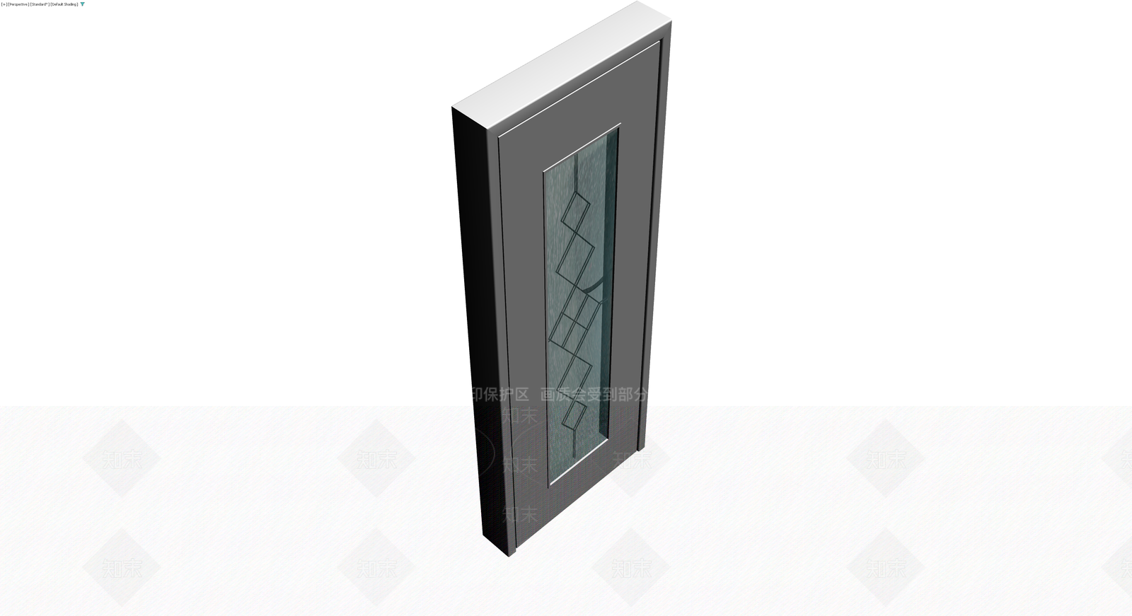带菱形格纹玻璃的门体3D模型下载【ID:1230110446】