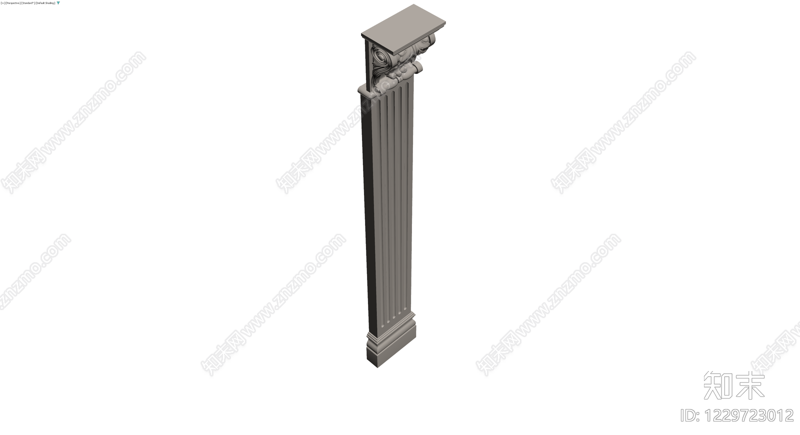 科林斯风格方形立柱3D模型下载【ID:1229723012】