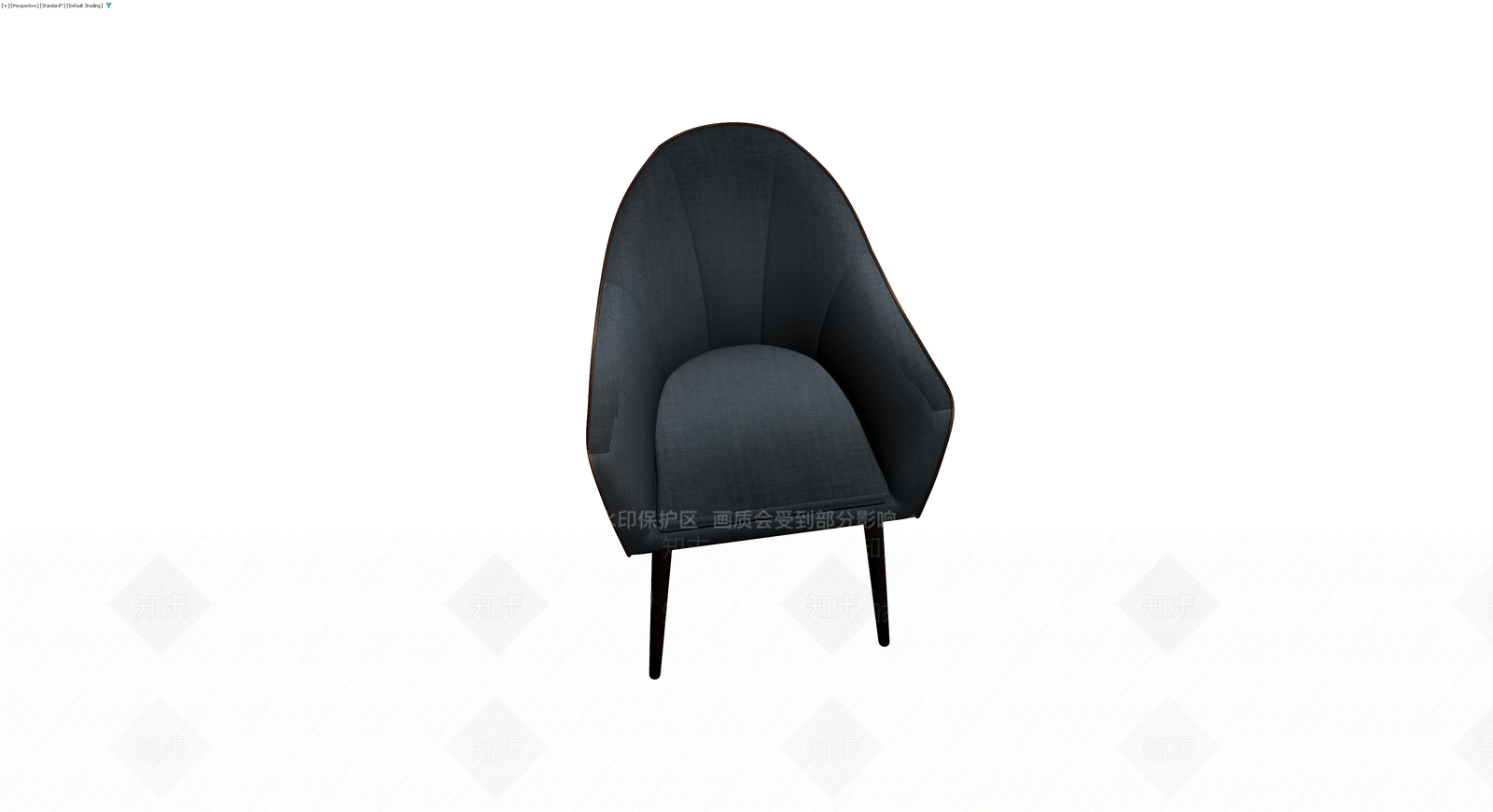 深灰布艺软包扶手椅3D模型下载【ID:1230661220】