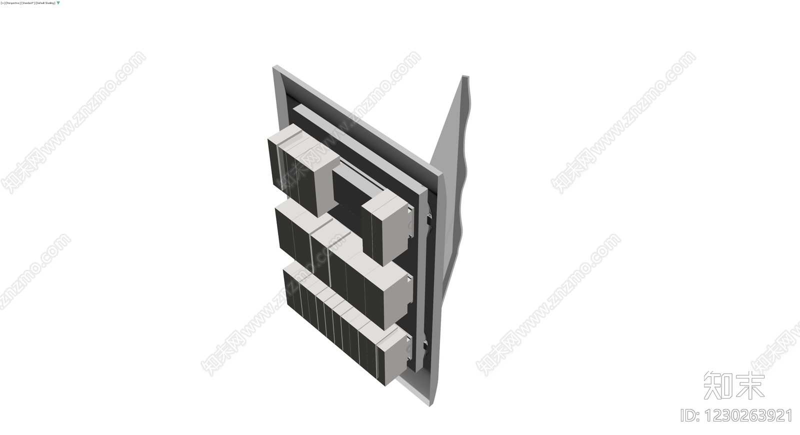 家用配电箱灰模3D模型下载【ID:1230263921】