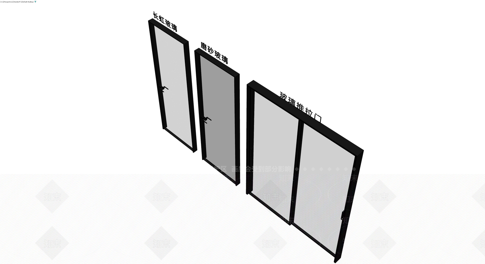 玻璃门组合展示模型3D模型下载【ID:1230600910】
