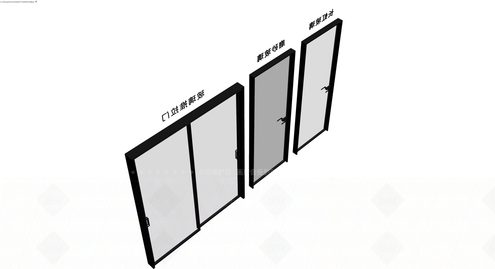 玻璃门组合展示模型3D模型下载【ID:1230600910】