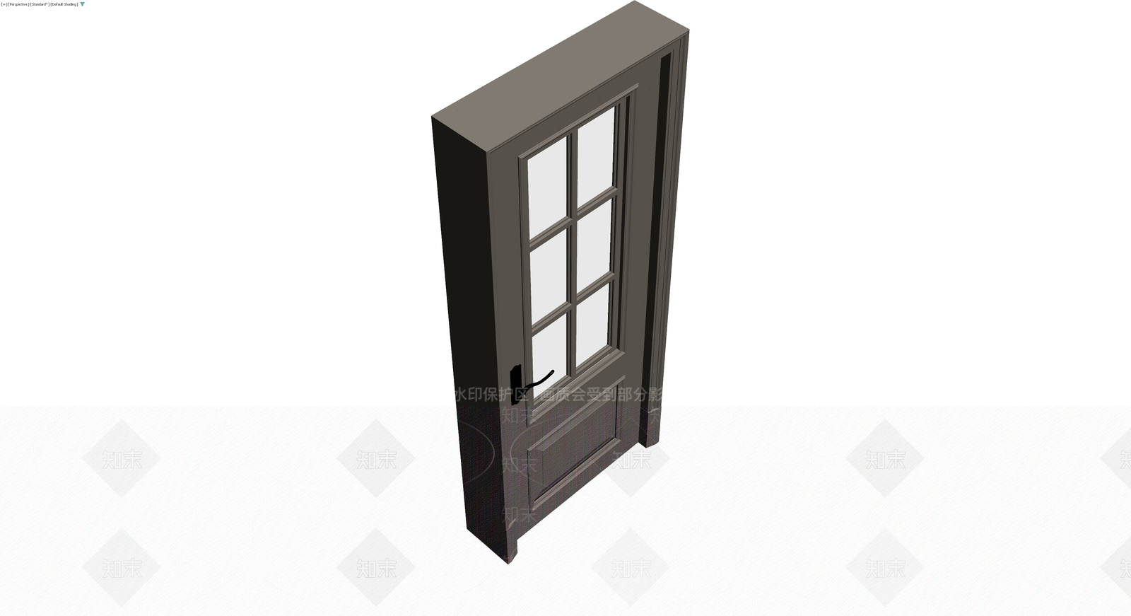灰模带窗格成品门3D模型下载【ID:1229645940】