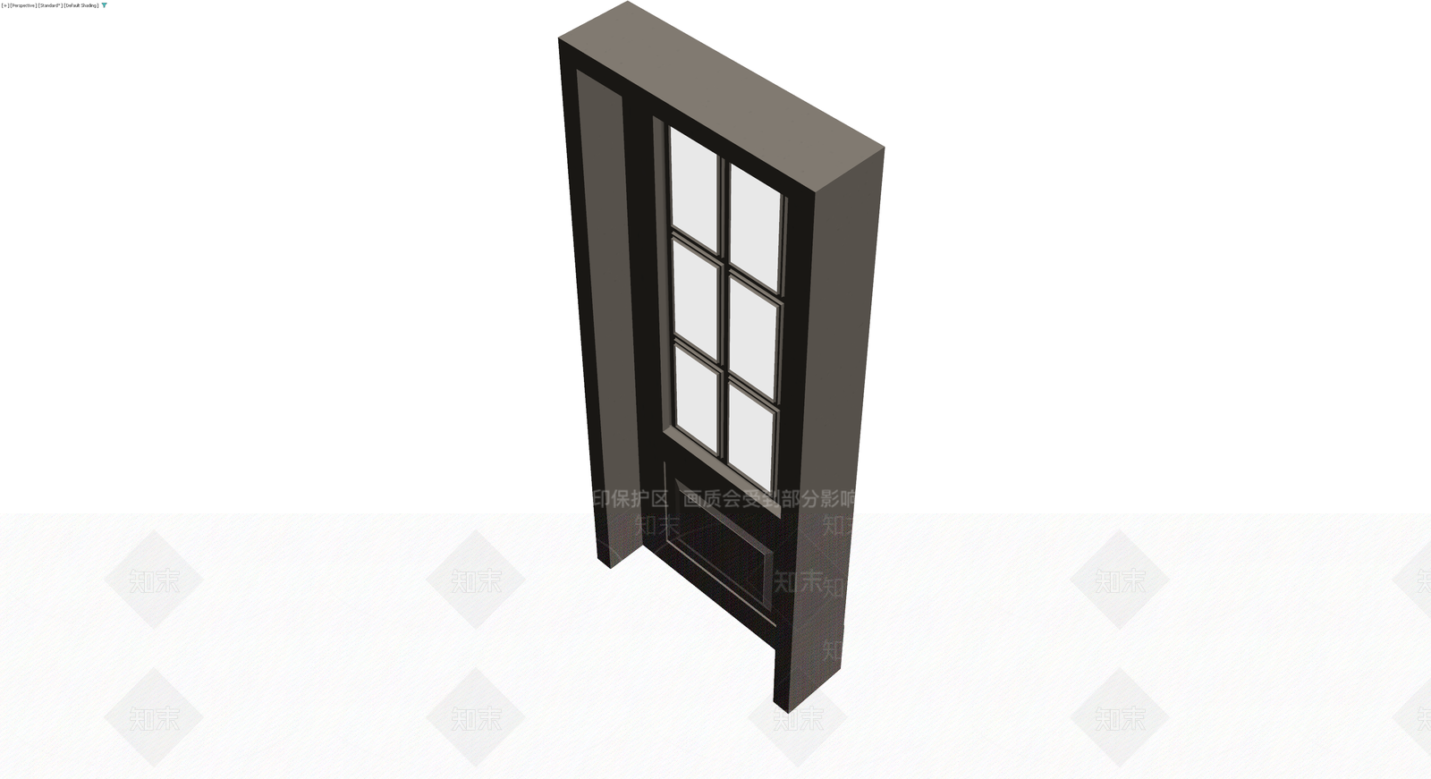 灰模带窗格成品门3D模型下载【ID:1229645940】