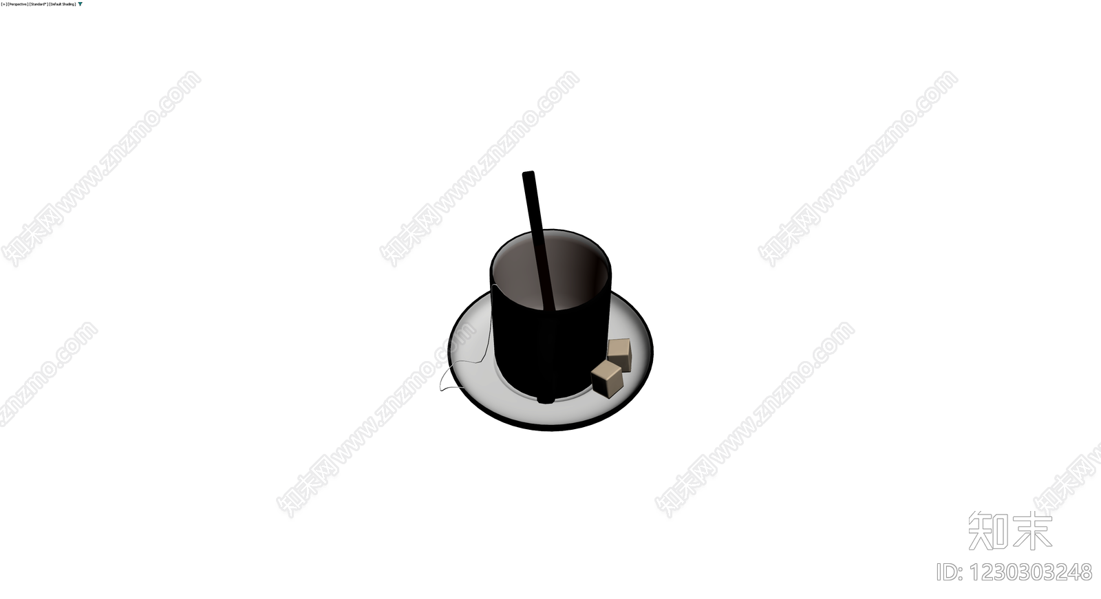 黑杯茶包糖块组合3D模型下载【ID:1230303248】