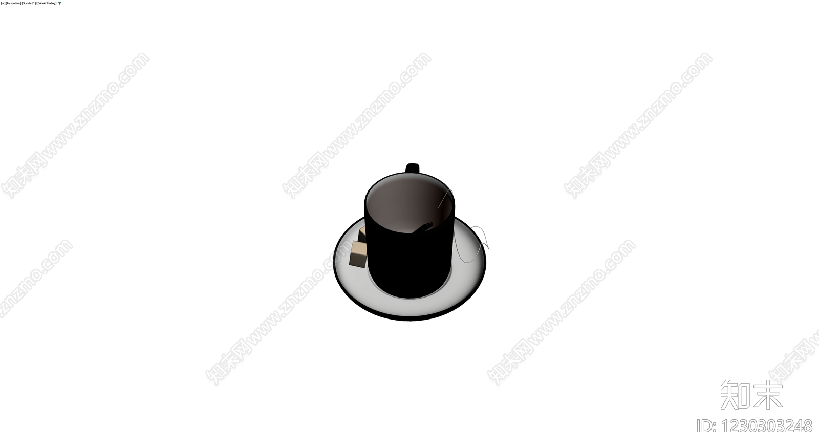 黑杯茶包糖块组合3D模型下载【ID:1230303248】