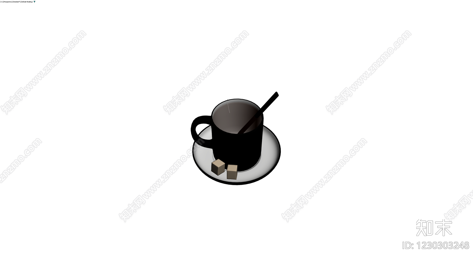 黑杯茶包糖块组合3D模型下载【ID:1230303248】