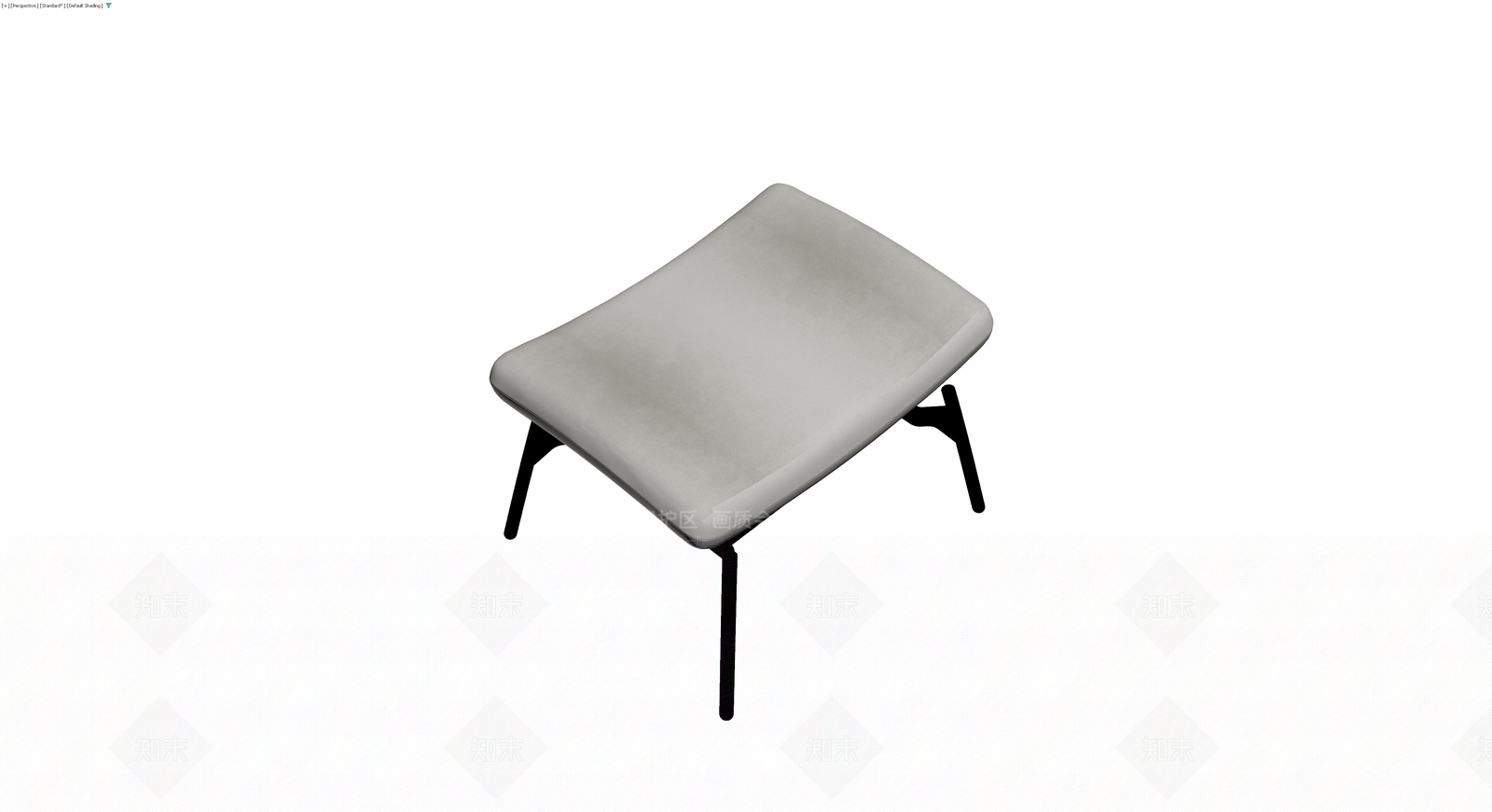 灰色软包凳3D模型下载【ID:1230607049】