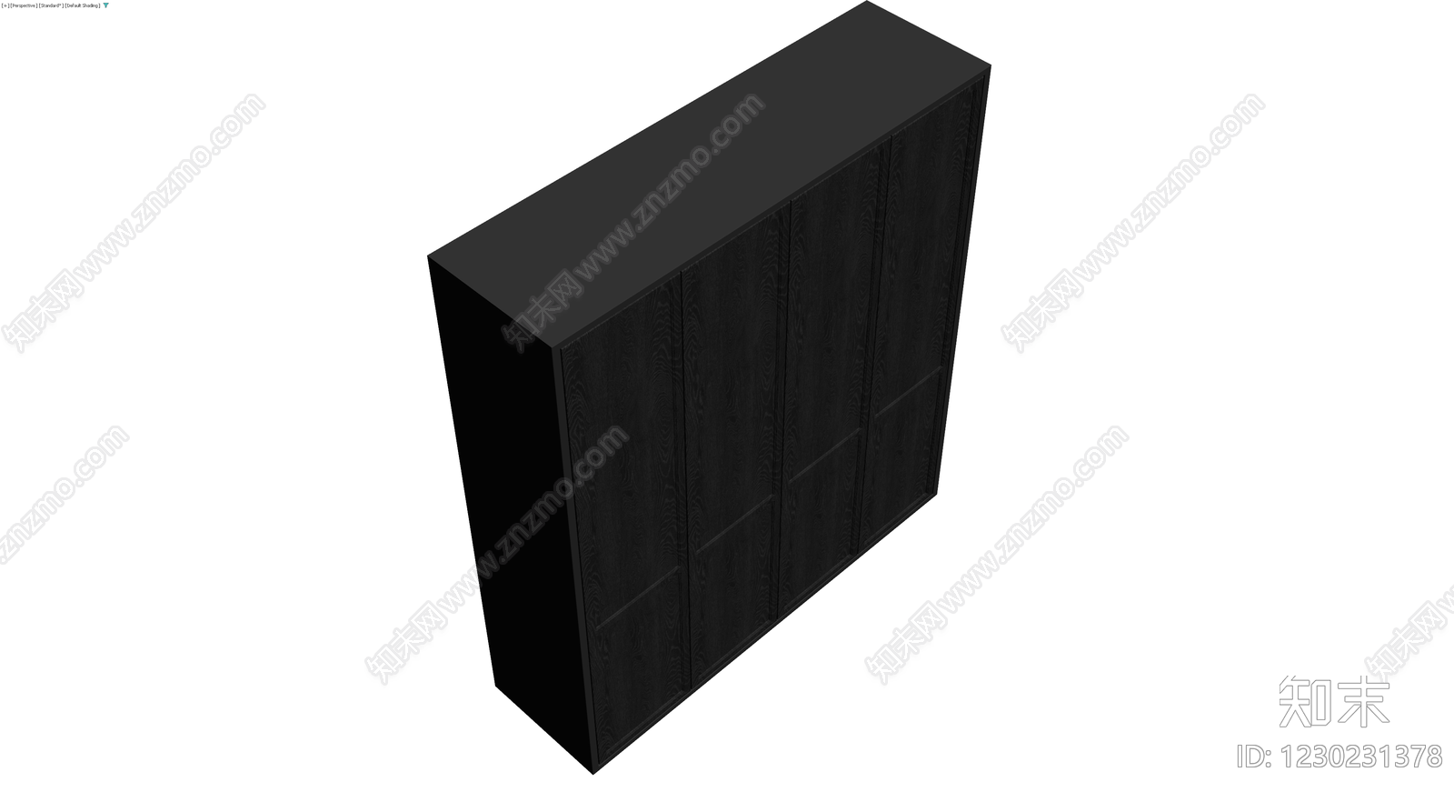 黑色木纹储物柜3D模型下载【ID:1230231378】