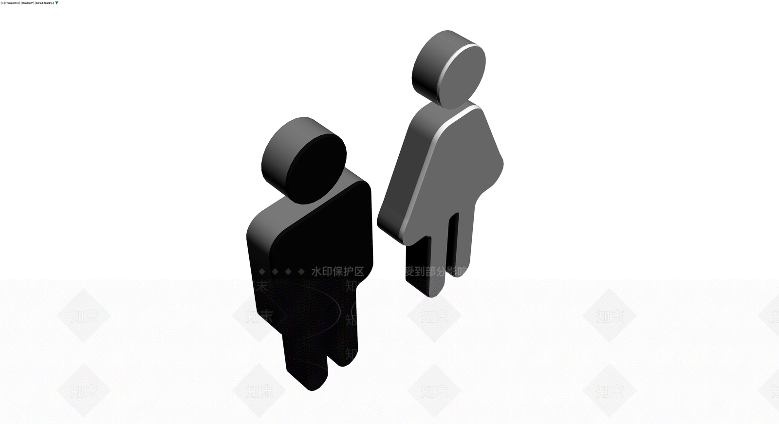 男女洗手间标识模型3D模型下载【ID:1229909542】