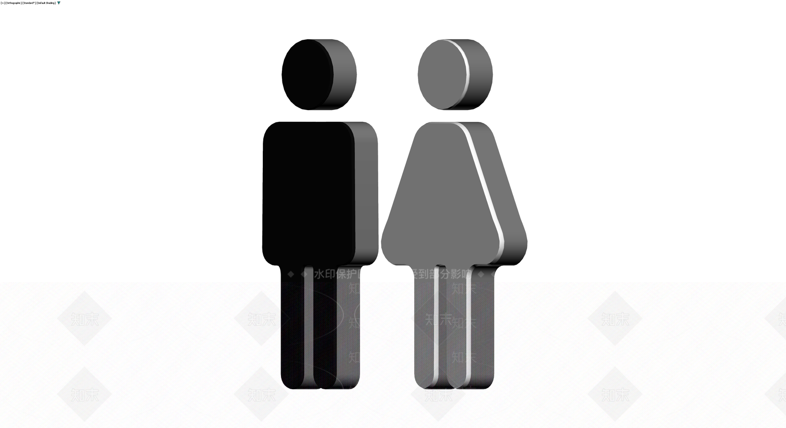 男女洗手间标识模型3D模型下载【ID:1229909542】