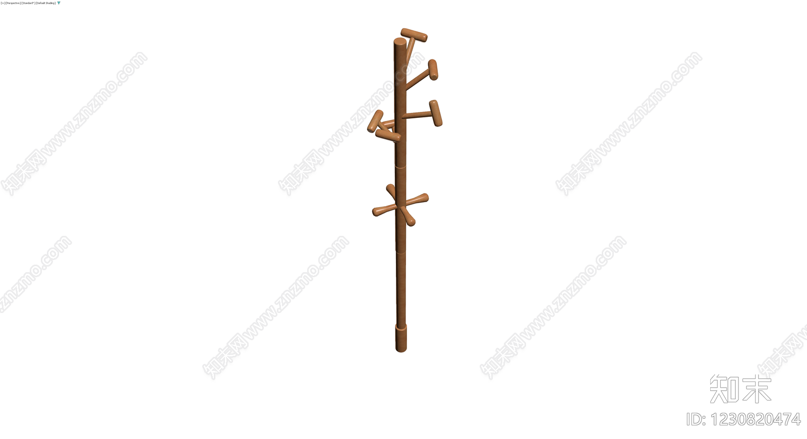 木质落地衣帽架3D模型下载【ID:1230820474】