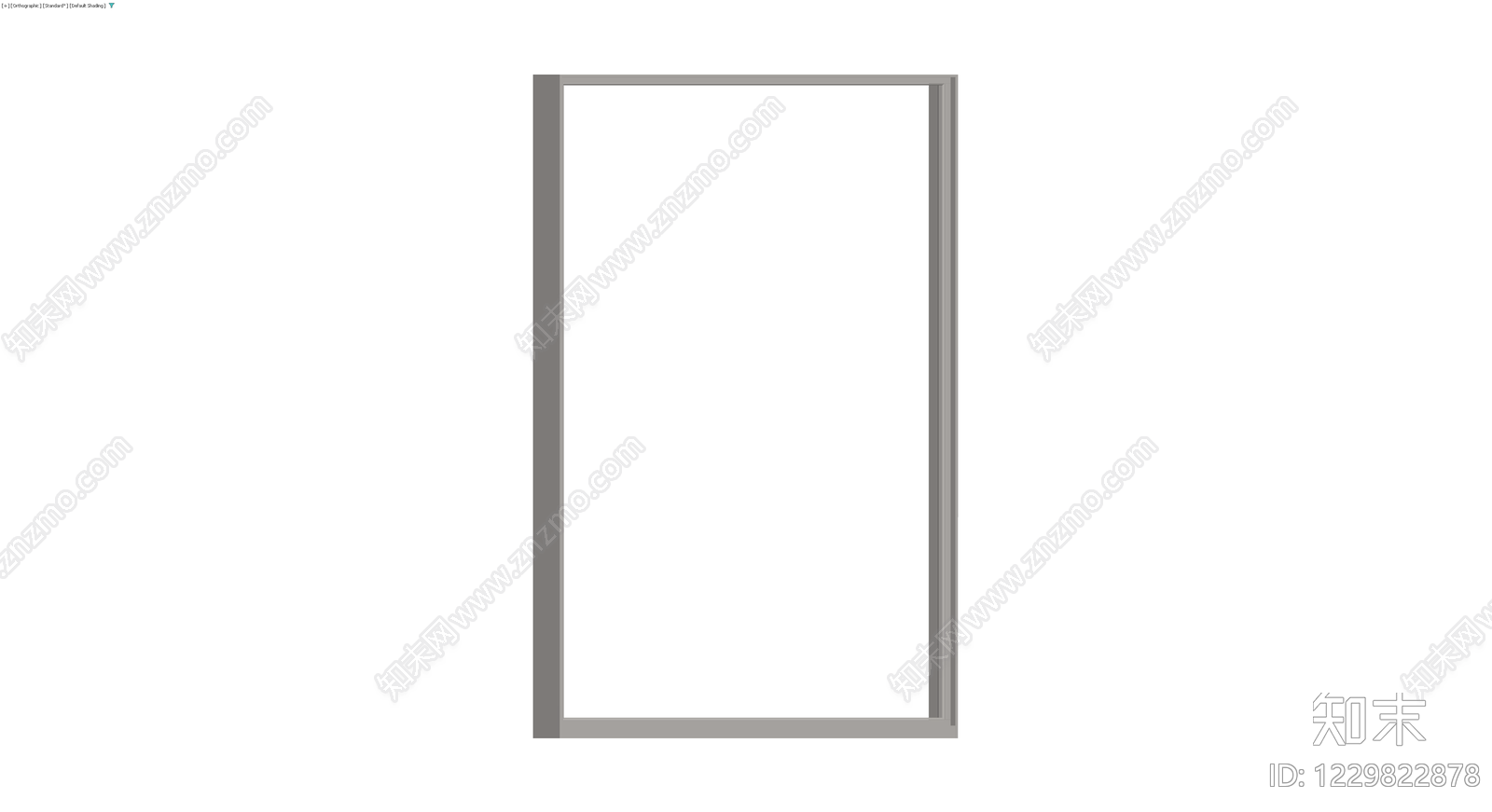 灰模矩形门框组件3D模型下载【ID:1229822878】