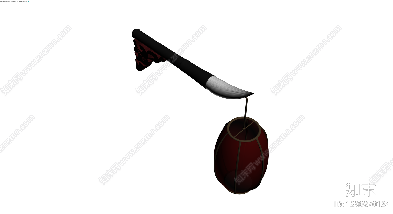 中式灯笼笔架组合3D模型下载【ID:1230270134】