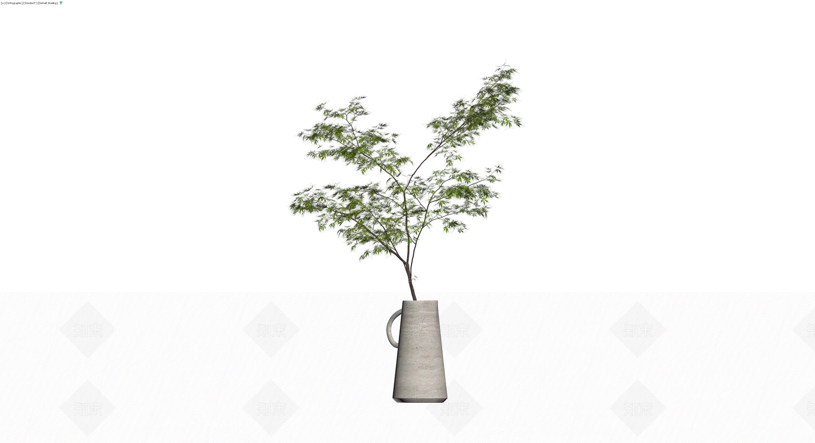 水泥花器绿植盆栽3D模型下载【ID:1230635335】