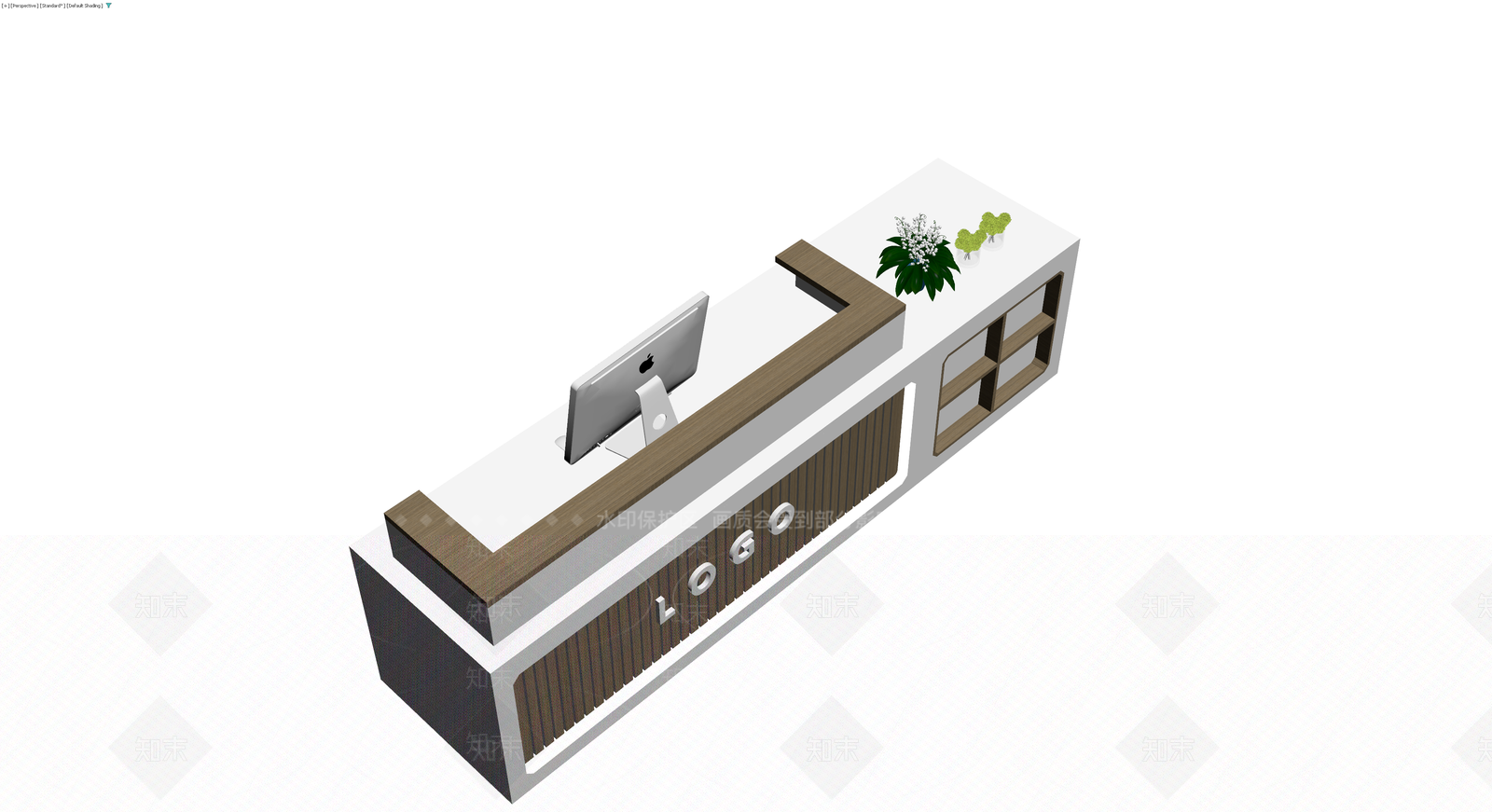 现代前台接待桌3D模型下载【ID:1230628801】