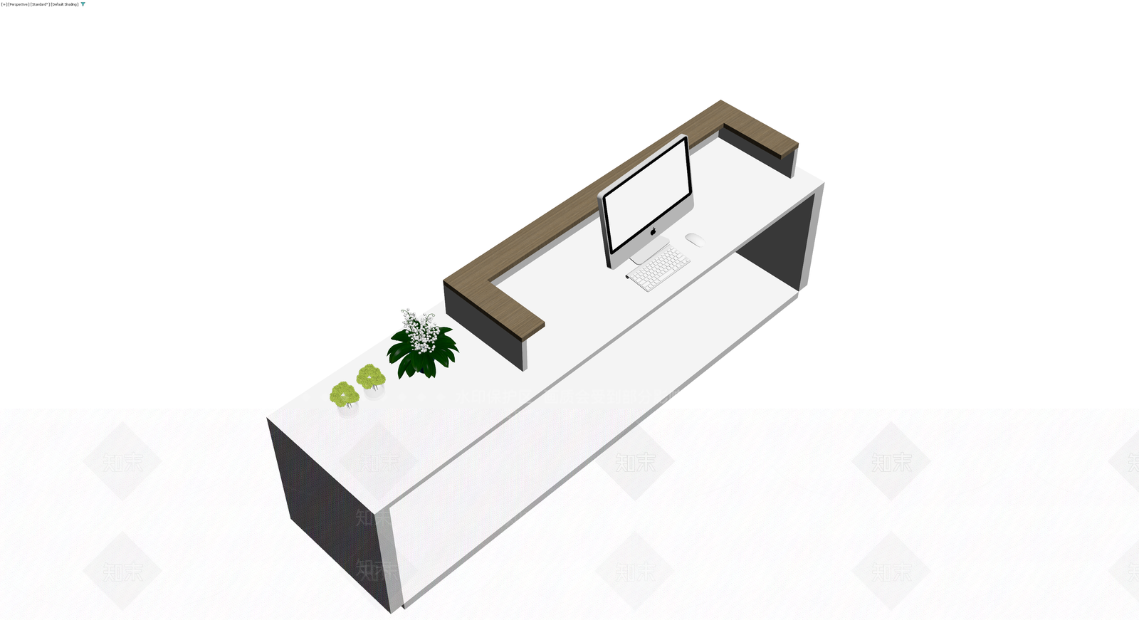 现代前台接待桌3D模型下载【ID:1230628801】