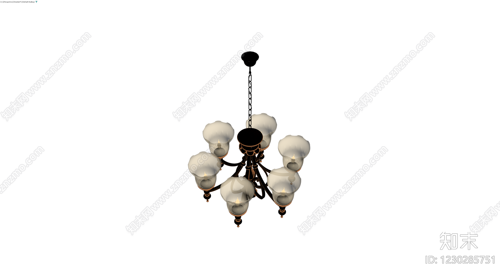 欧式金属吊灯3D模型下载【ID:1230285751】