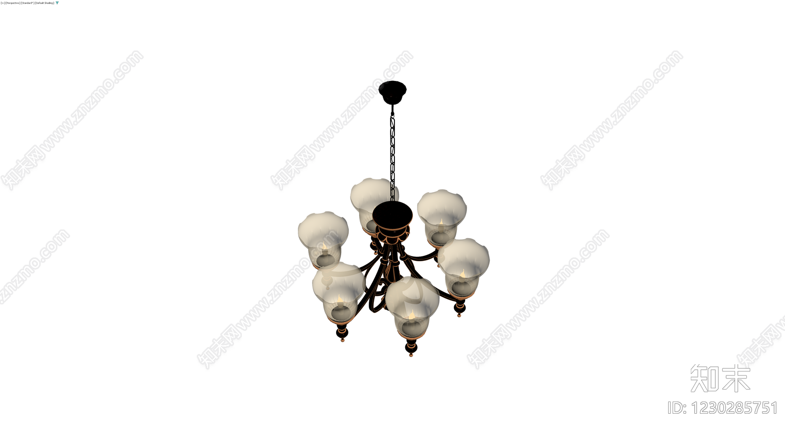 欧式金属吊灯3D模型下载【ID:1230285751】