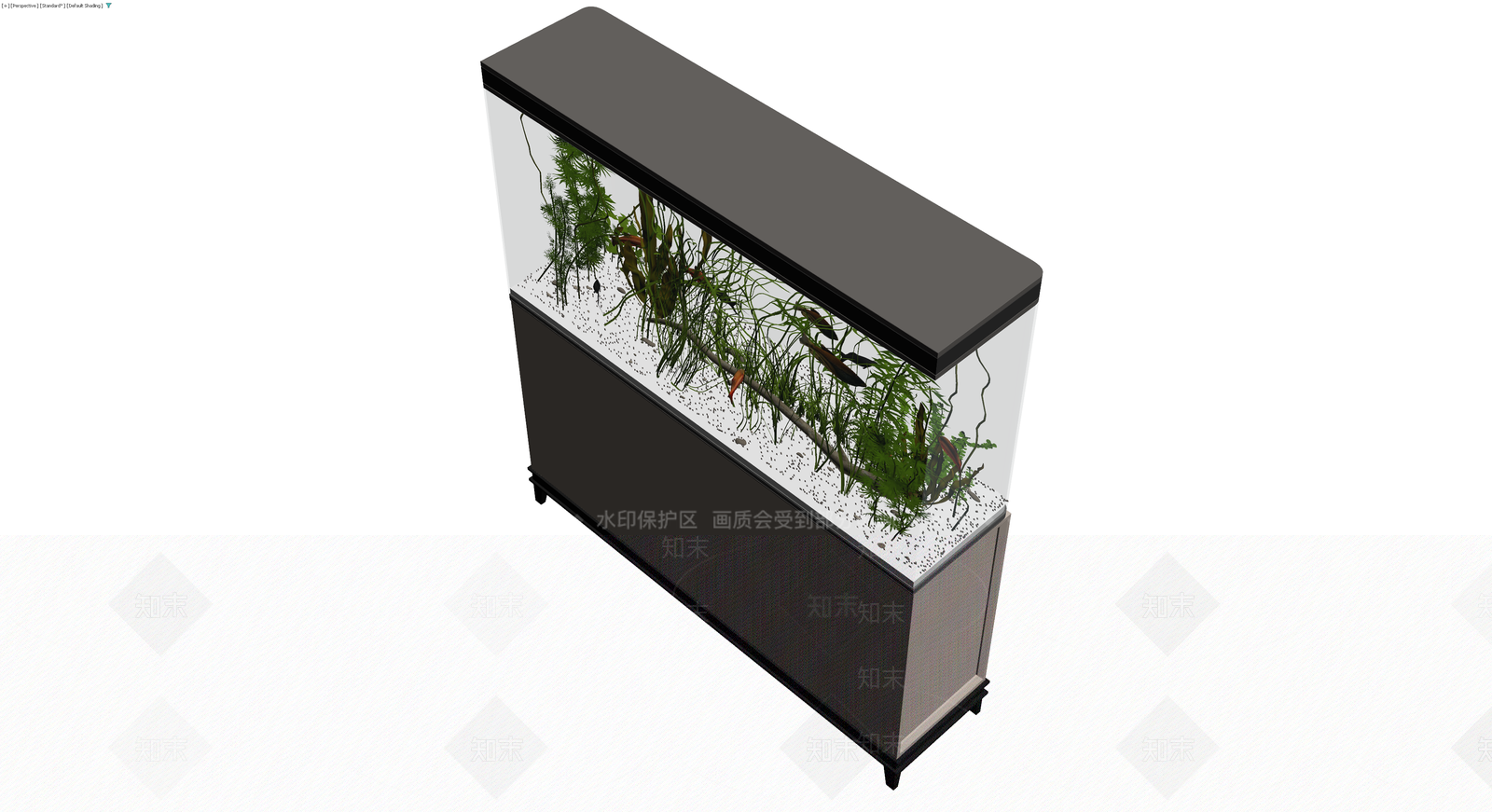 带柜底鱼缸景观模型3D模型下载【ID:1230760809】