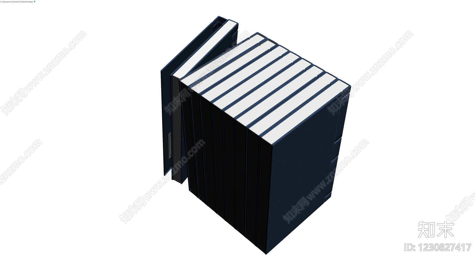 蓝色精装书套装3D模型下载【ID:1230827417】