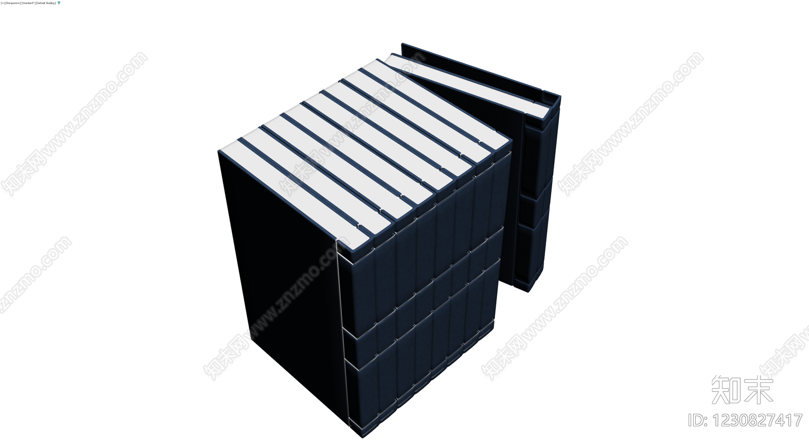 蓝色精装书套装3D模型下载【ID:1230827417】