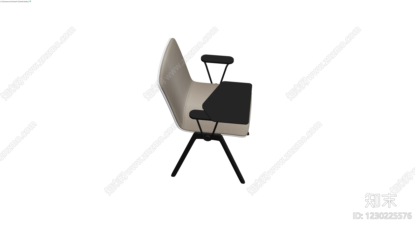 带写字板的灰色软包椅3D模型下载【ID:1230225576】