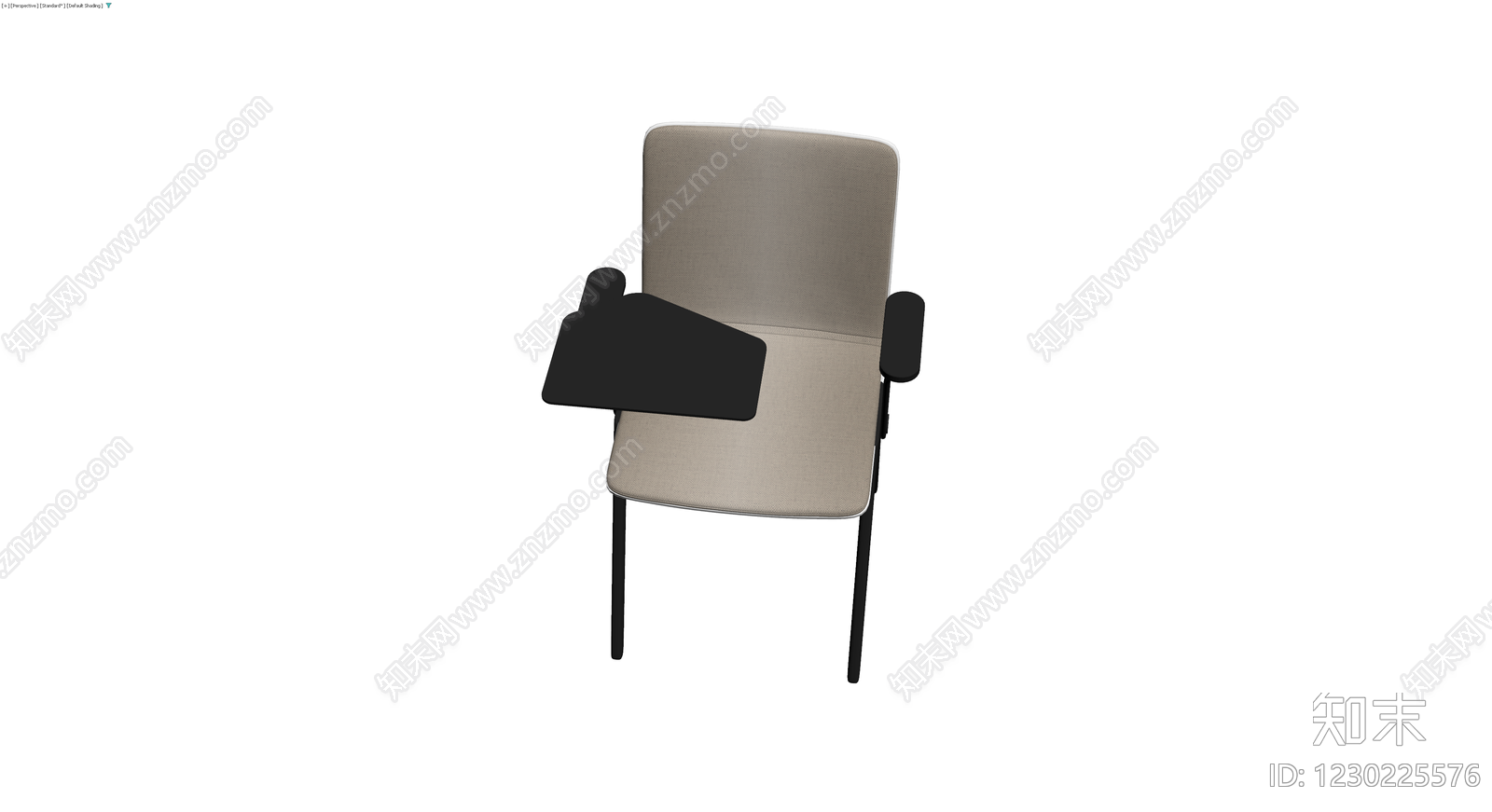 带写字板的灰色软包椅3D模型下载【ID:1230225576】