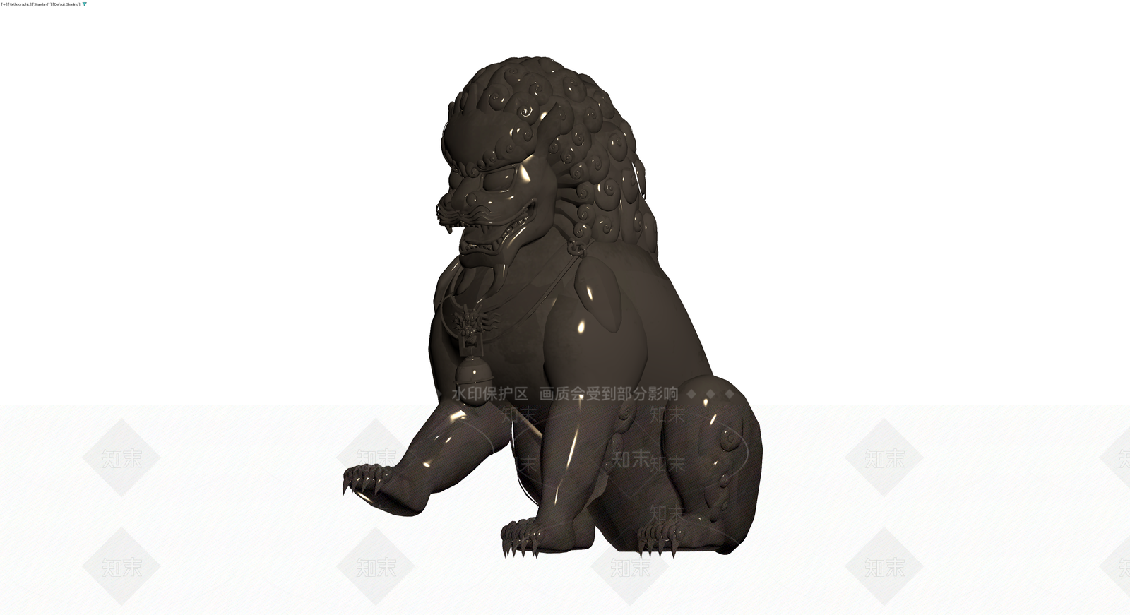 中式石狮子雕塑3D模型下载【ID:1229596252】
