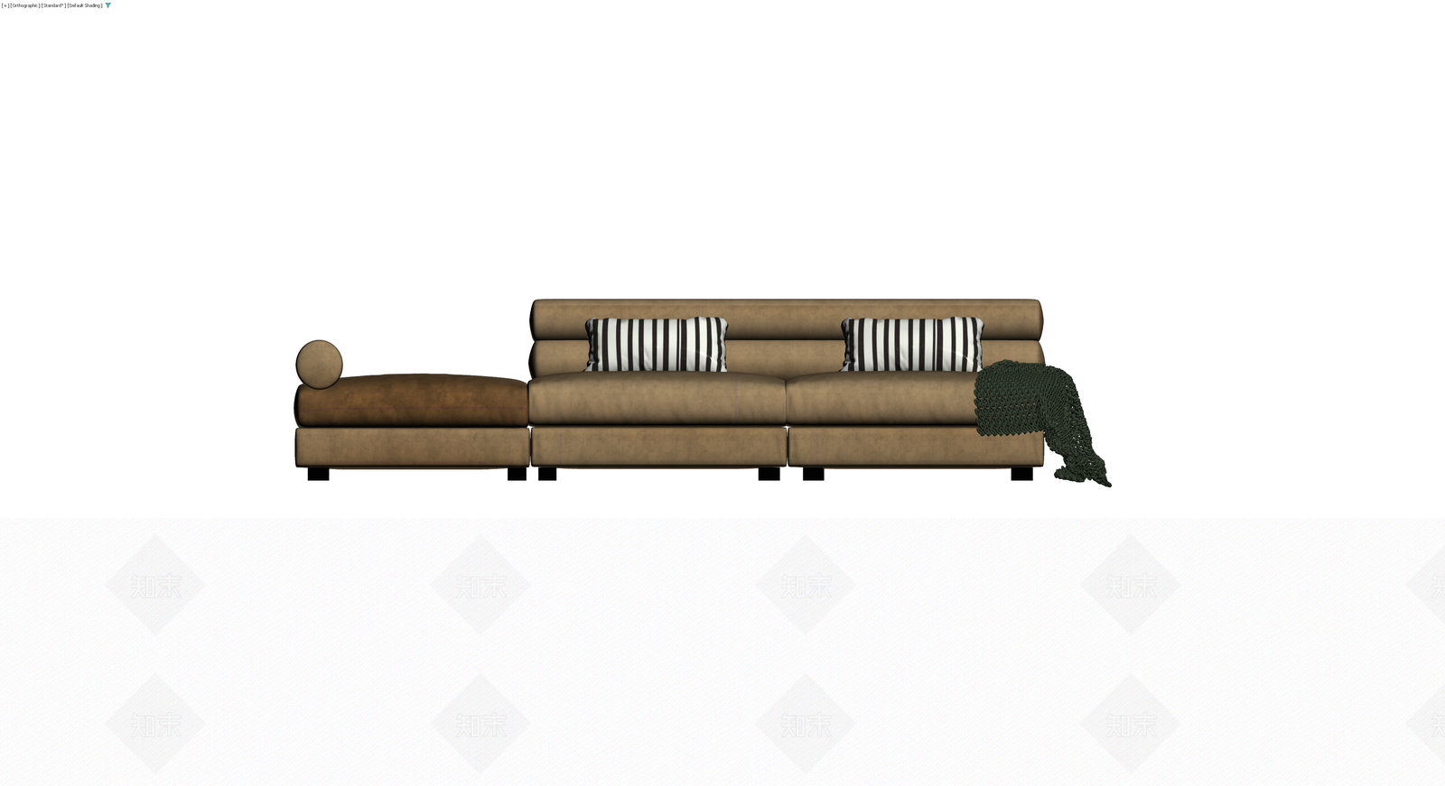 棕色布艺沙发组合3D模型下载【ID:1230401505】