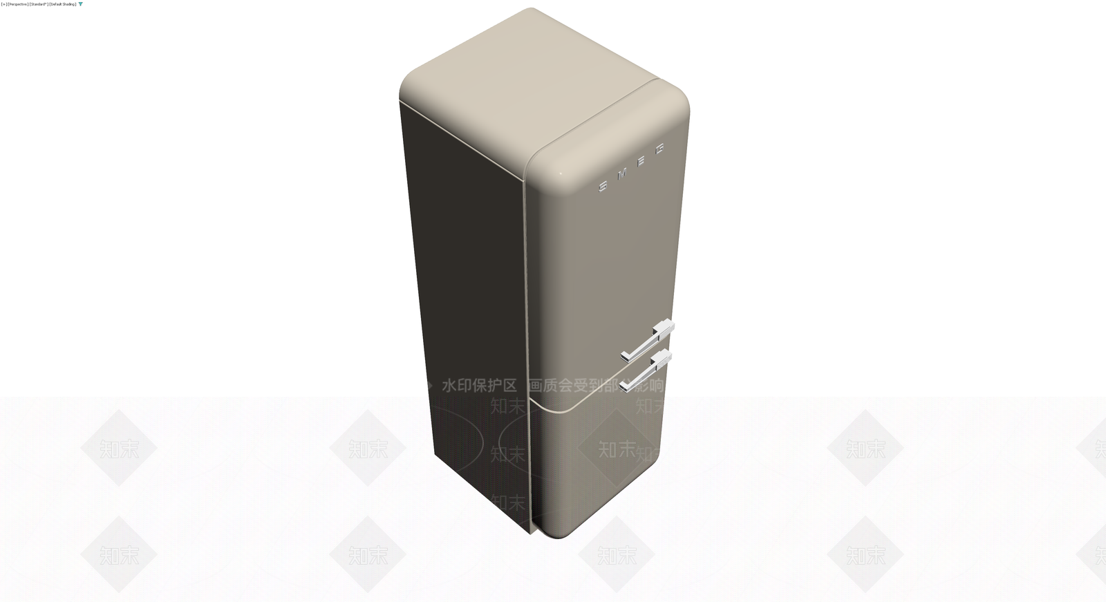 复古双门冰箱灰模3D模型下载【ID:1229865057】