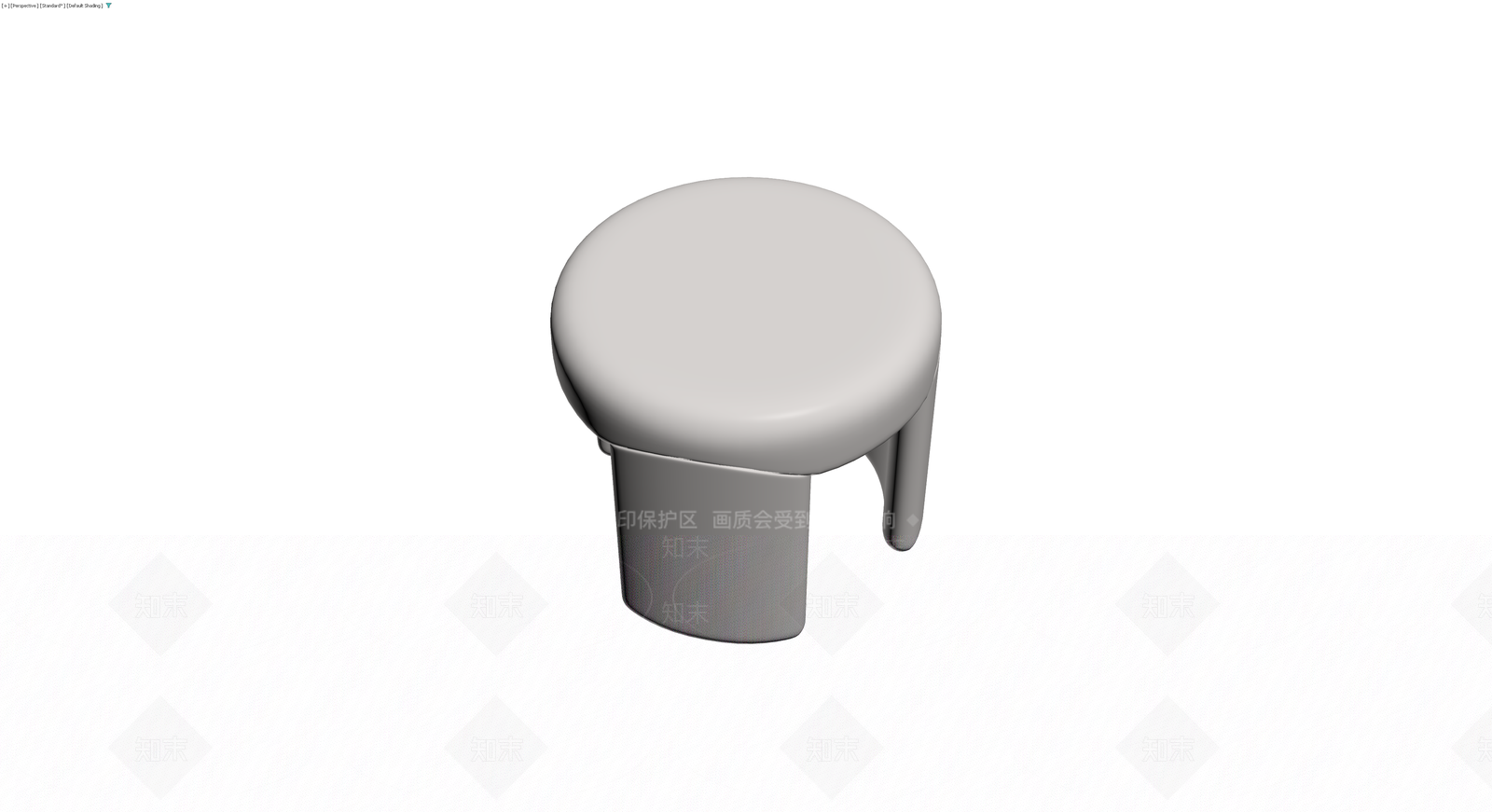 灰色圆面软包凳3D模型下载【ID:1230533635】