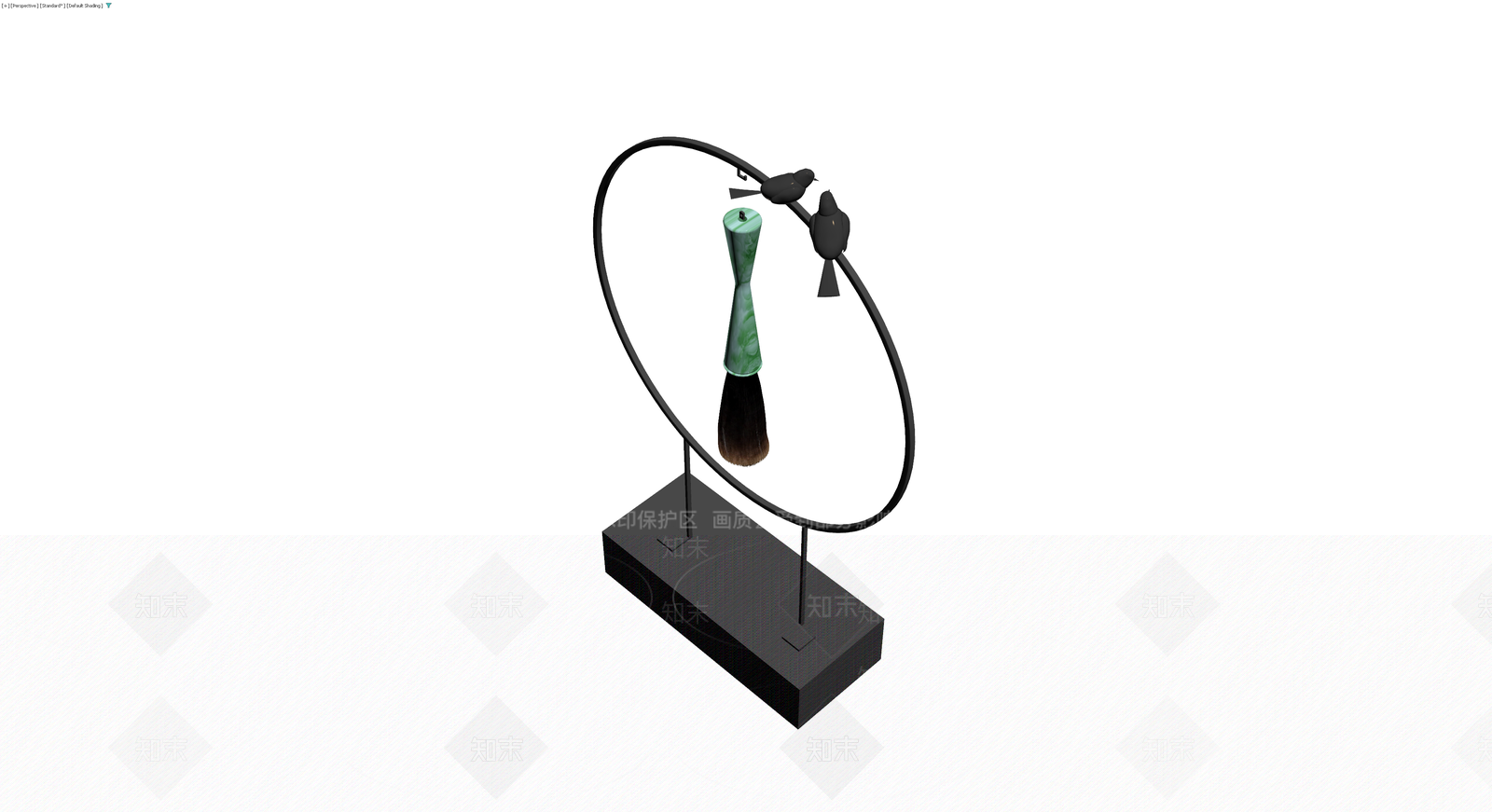毛笔雕塑摆件3D模型下载【ID:1230782446】