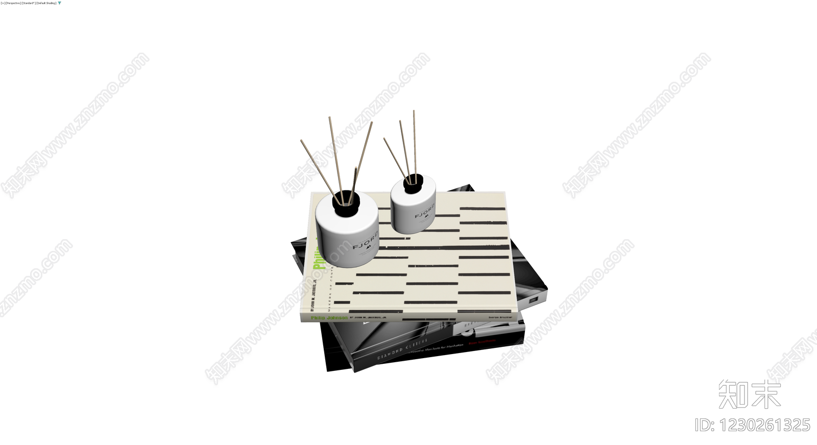 书籍与香薰组合3D模型下载【ID:1230261325】