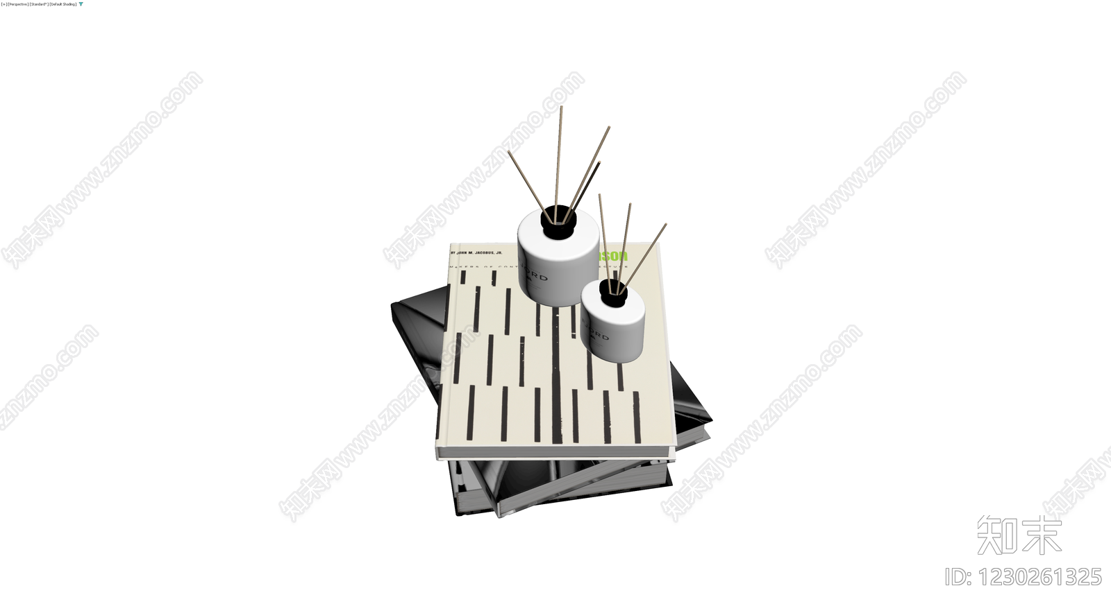书籍与香薰组合3D模型下载【ID:1230261325】