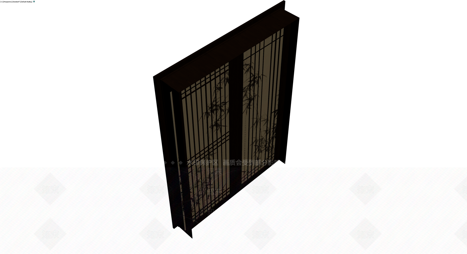 日式竹影屏风隔断3D模型下载【ID:1229890837】