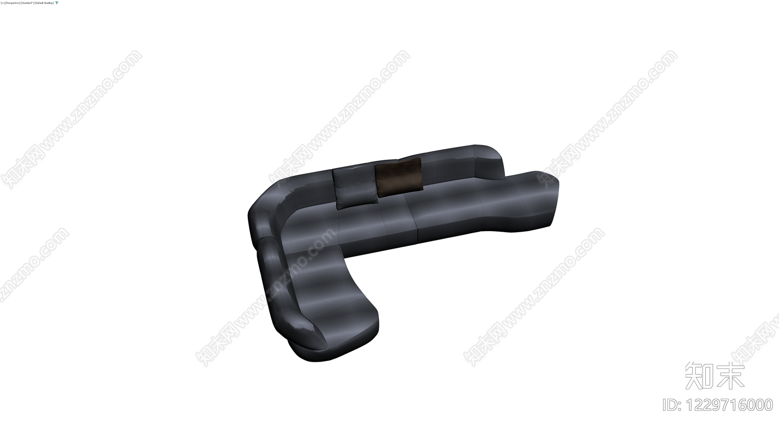 深灰色L型组合沙发3D模型下载【ID:1229716000】