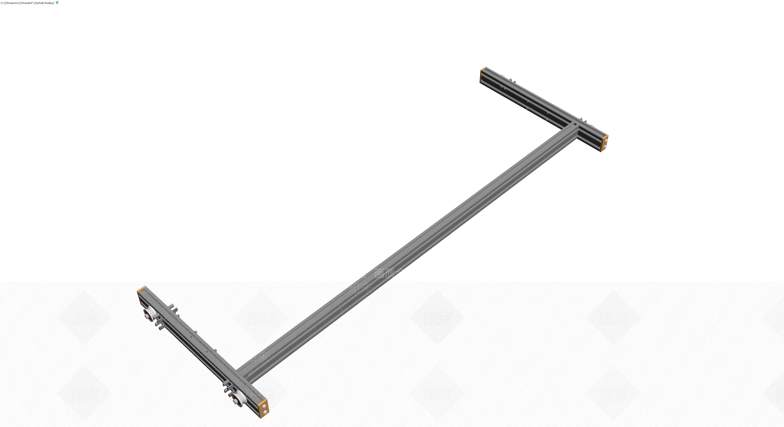 工业铝型材滑轨组件3D模型下载【ID:1230144900】