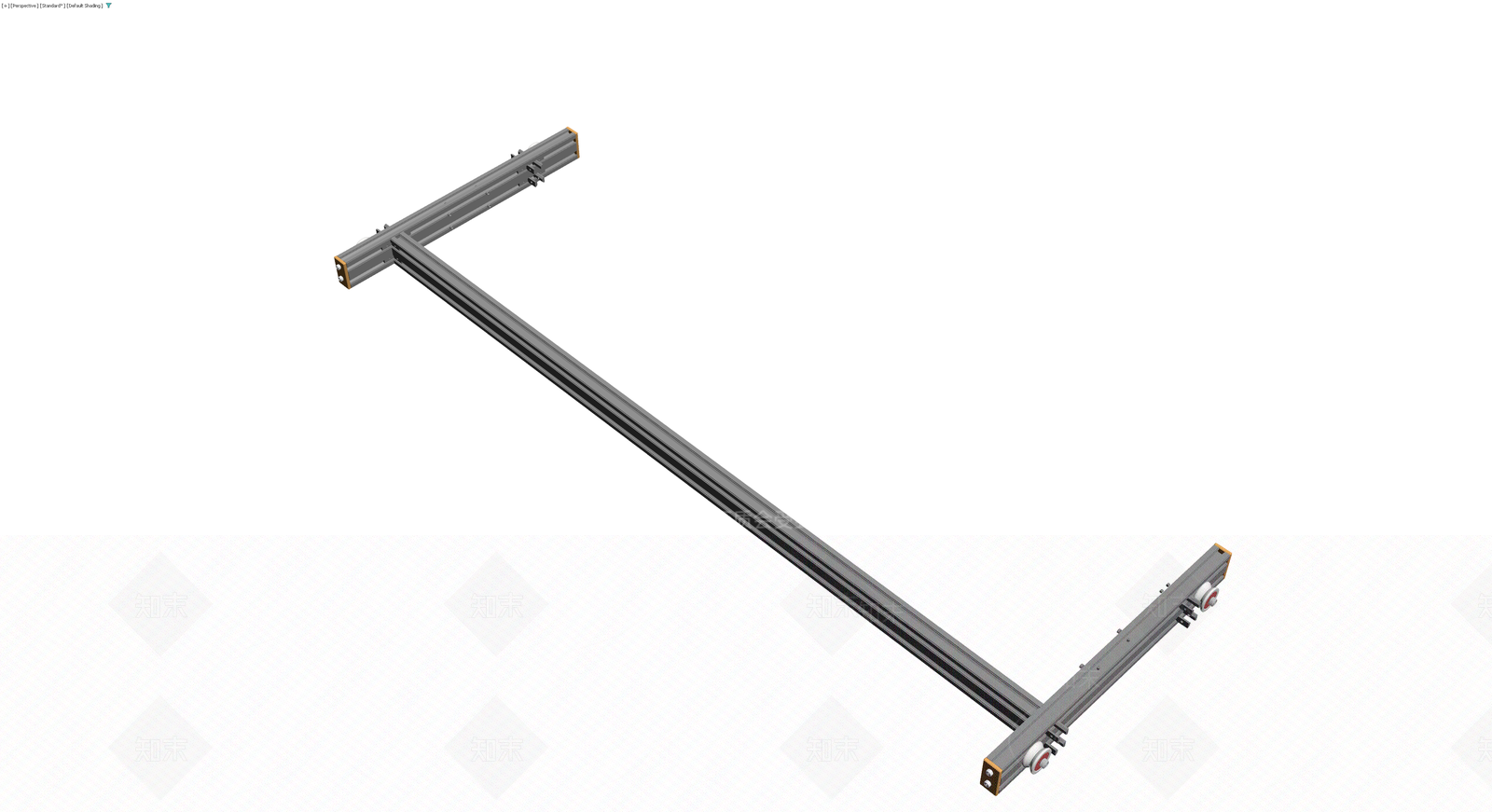 工业铝型材滑轨组件3D模型下载【ID:1230144900】