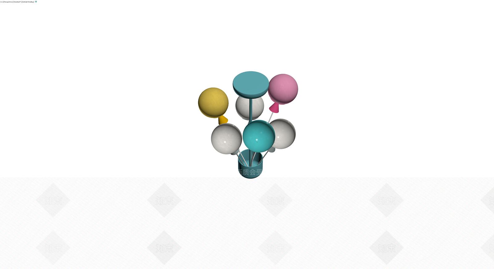彩色球体组合吊灯3D模型下载【ID:1230593794】