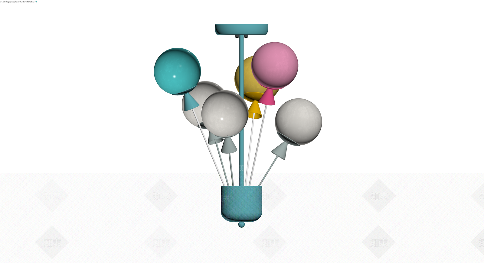彩色球体组合吊灯3D模型下载【ID:1230593794】