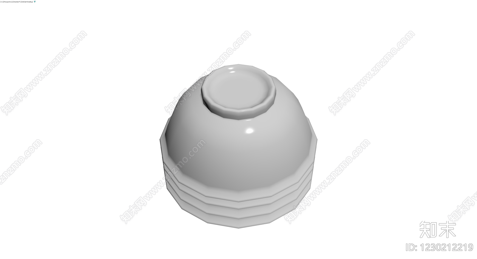 四只叠放白瓷碗3D模型下载【ID:1230212219】