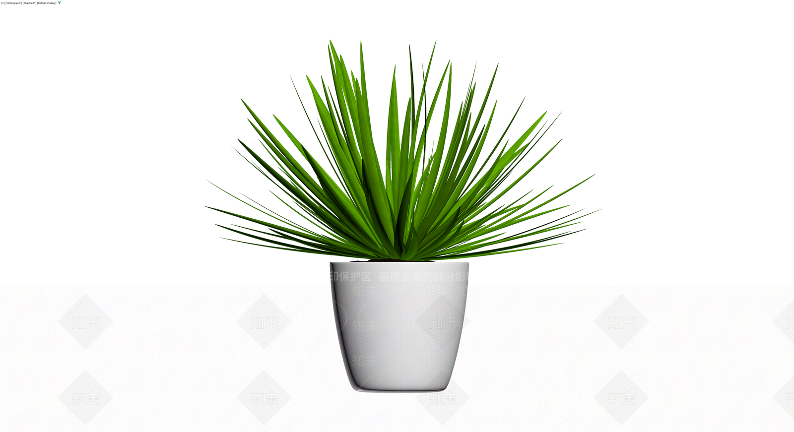 白盆绿植盆栽模型3D模型下载【ID:1230618270】