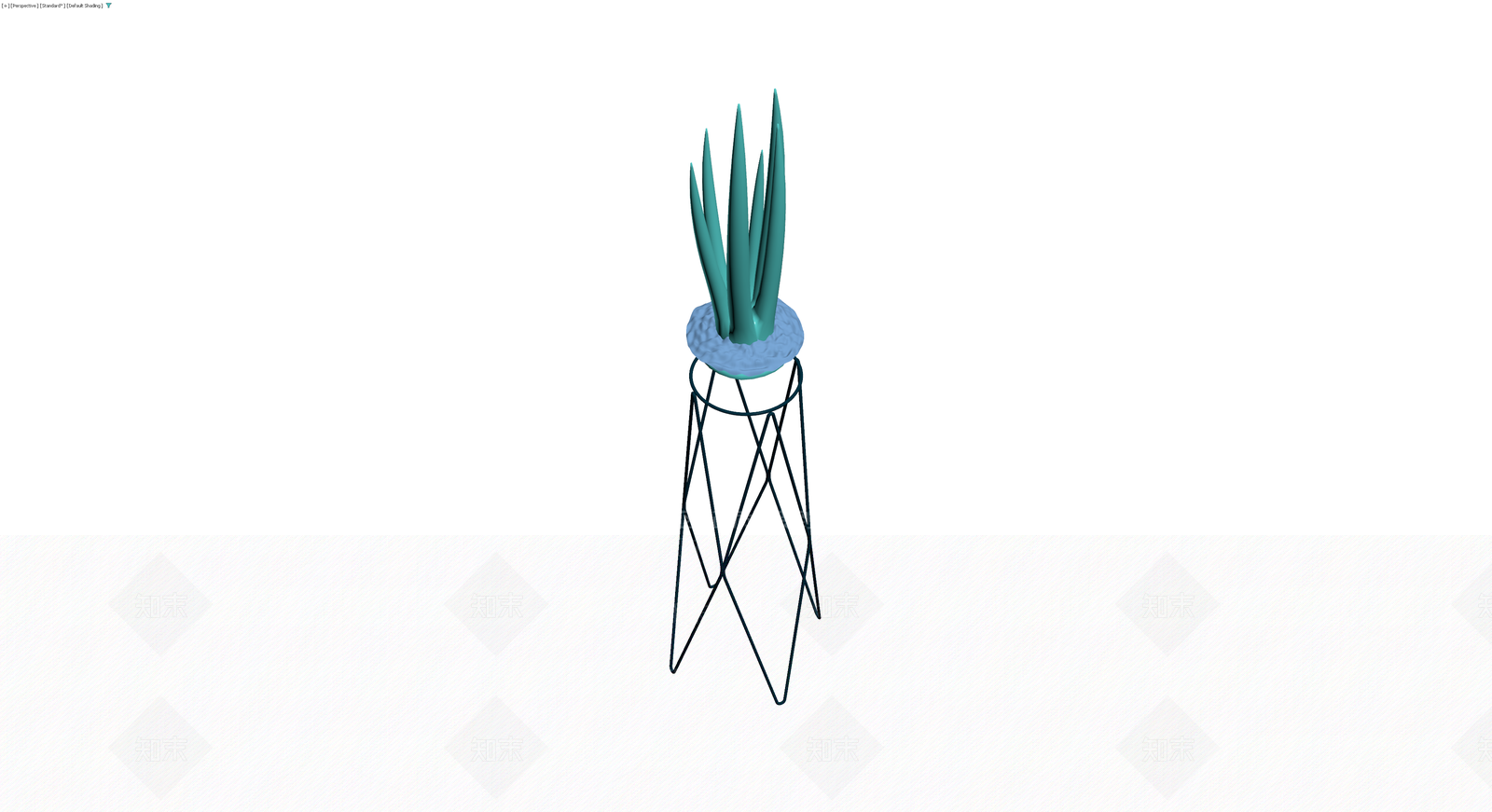 绿植盆栽与金属花架组合3D模型下载【ID:1230371467】