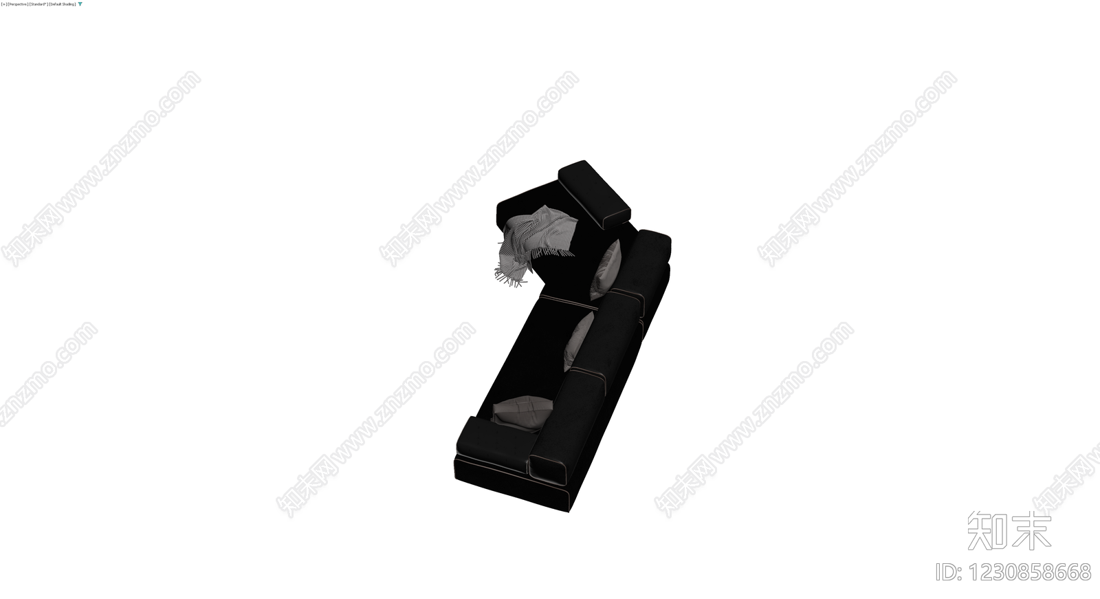 黑色L型组合沙发3D模型下载【ID:1230858668】