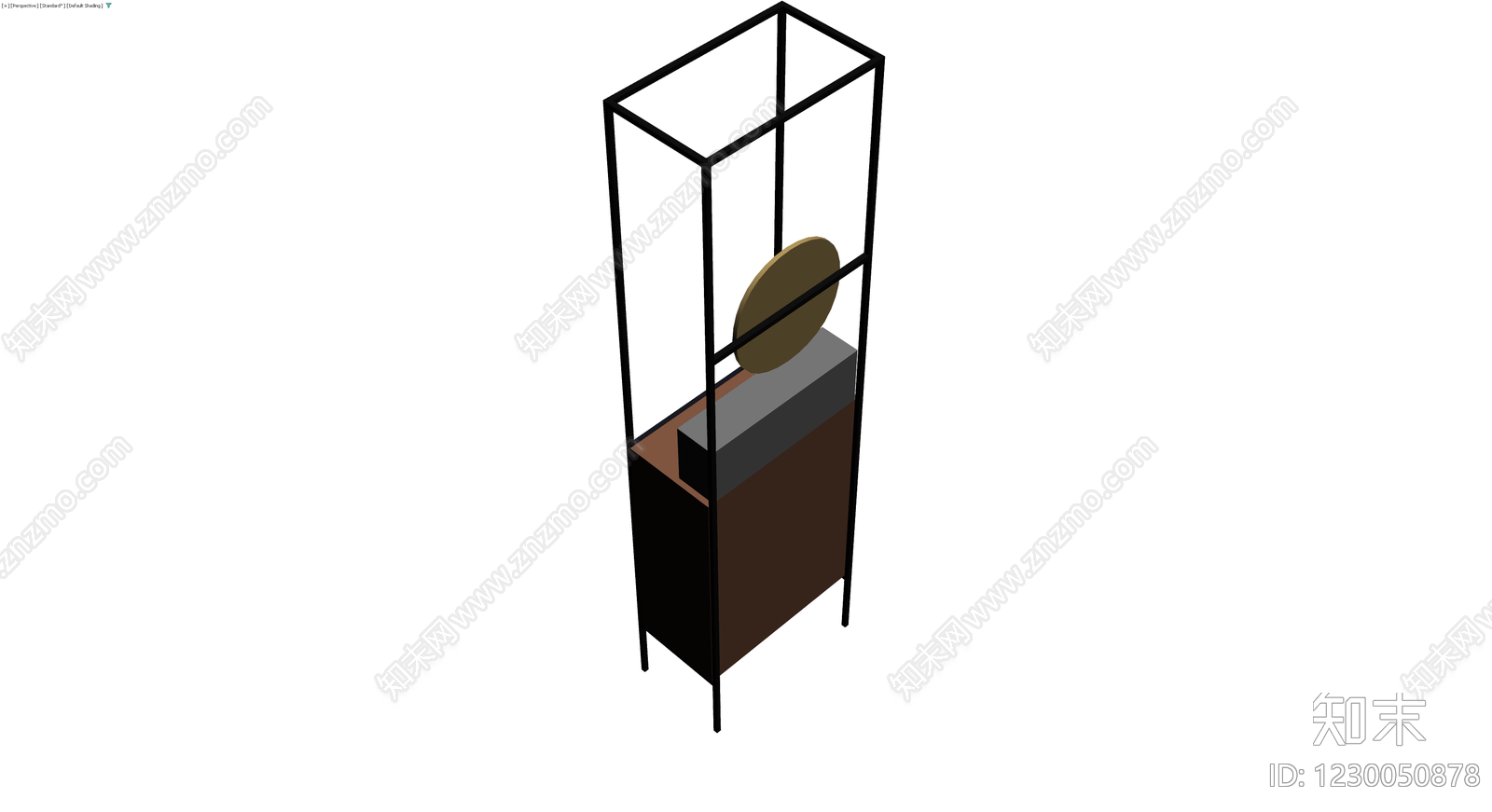 黑色金属框斗柜组合3D模型下载【ID:1230050878】
