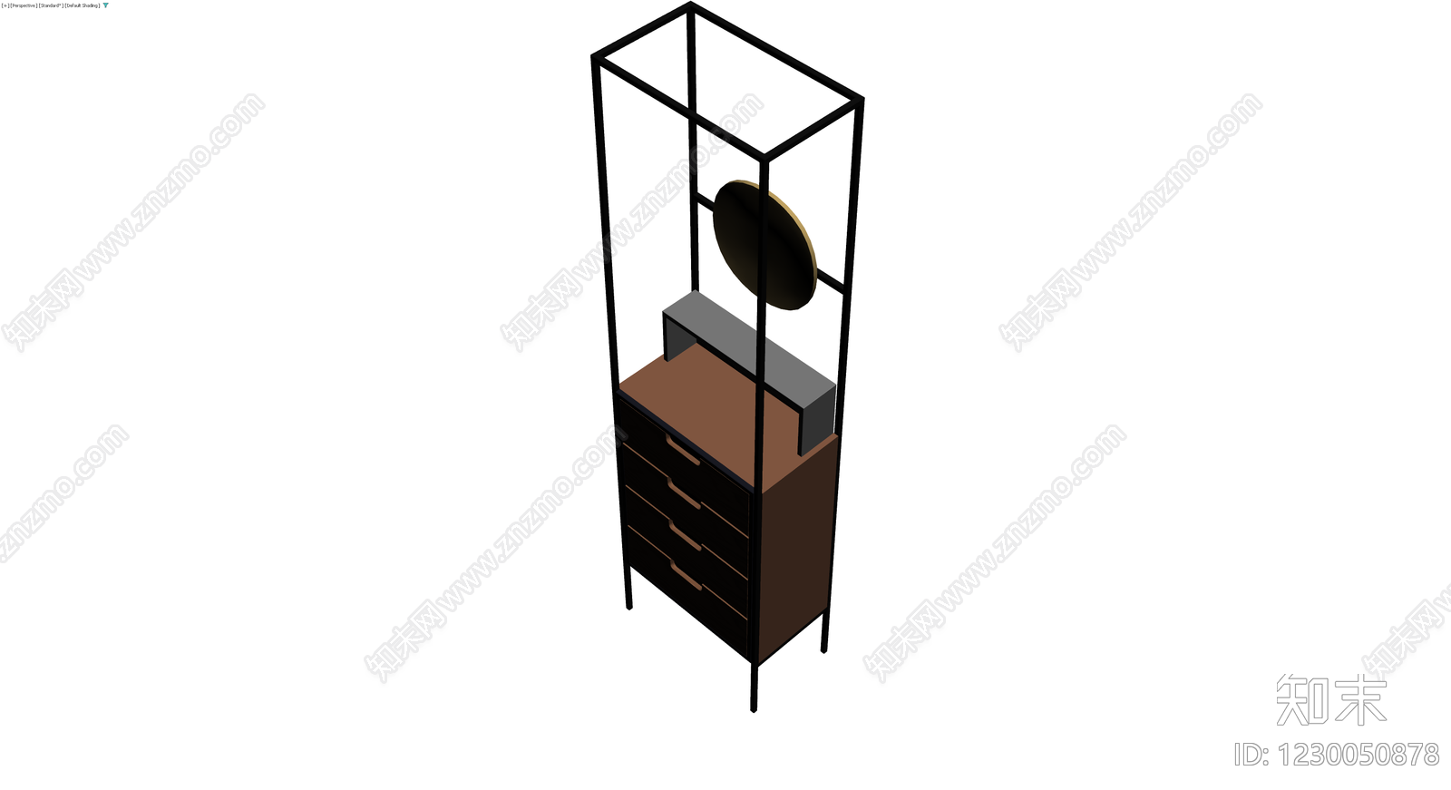 黑色金属框斗柜组合3D模型下载【ID:1230050878】