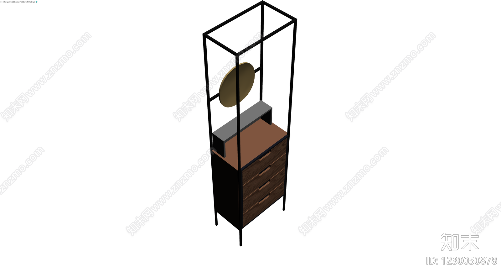 黑色金属框斗柜组合3D模型下载【ID:1230050878】
