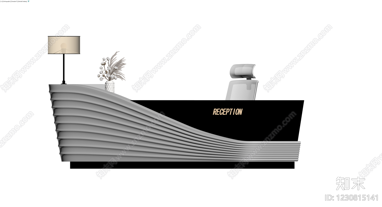 现代波浪纹接待台组合3D模型下载【ID:1230815141】