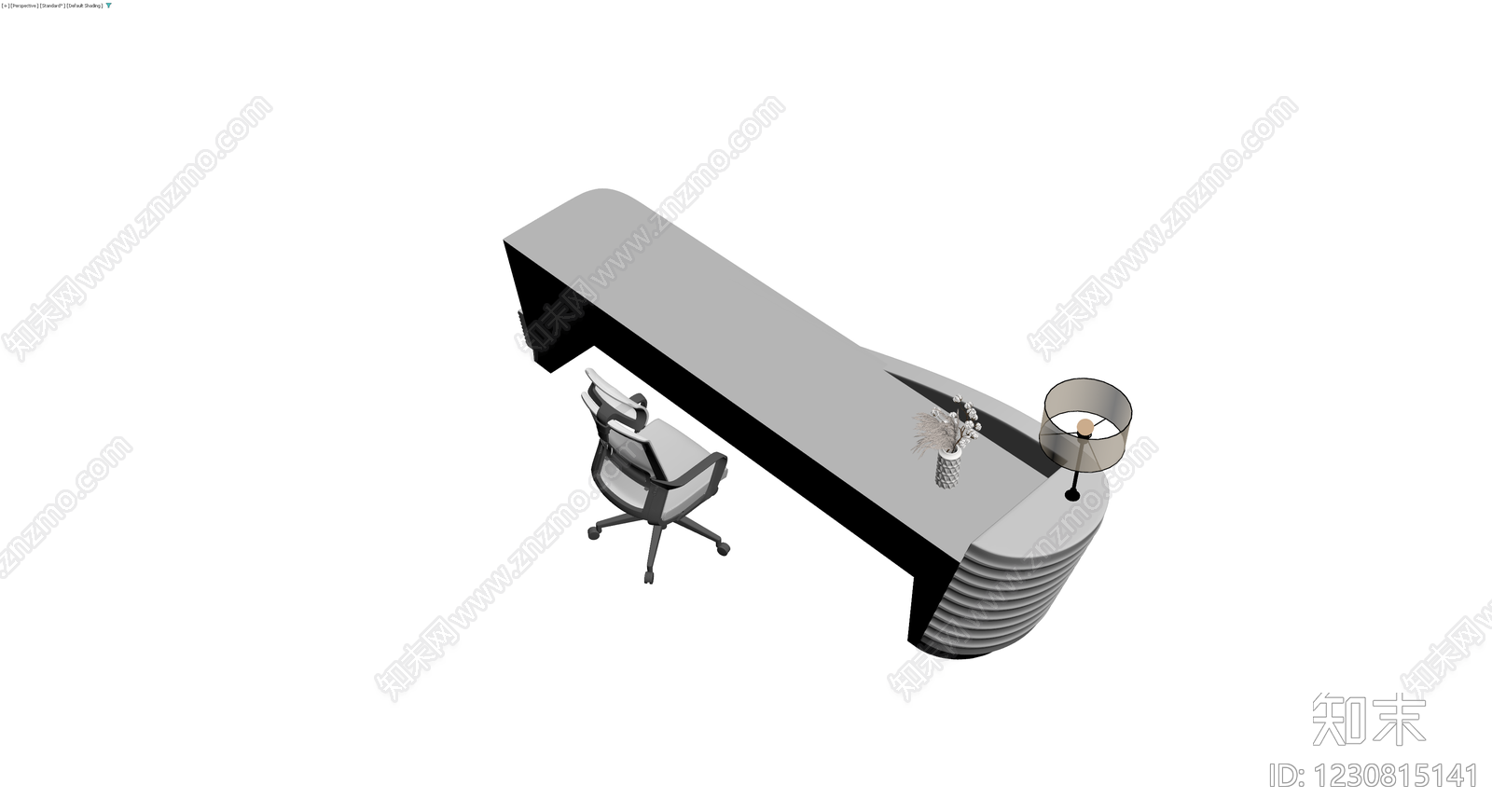 现代波浪纹接待台组合3D模型下载【ID:1230815141】